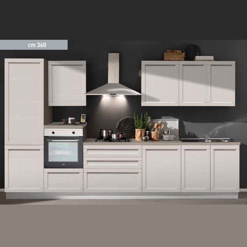 Cucina con elettrodomestici e lavastoviglie cm 360 New Maya